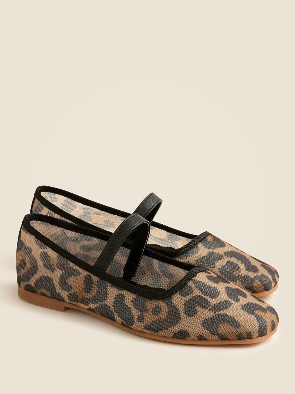 Crewcuts Girls' ballet flats leopard-print mesh